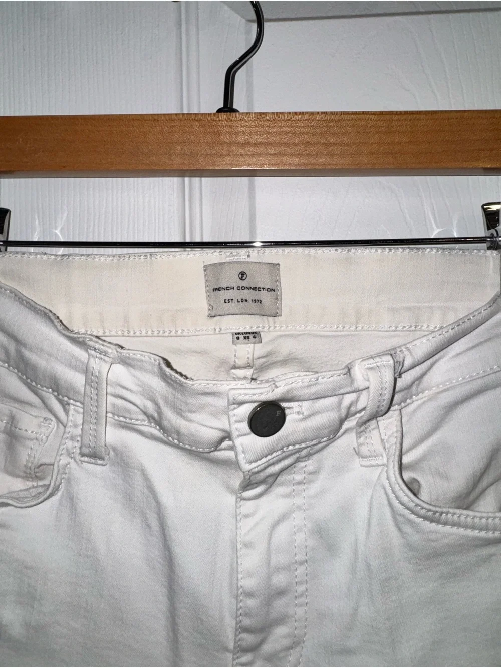 French Connection Rebound Skinny White Jeans Women’s Size XS/4 Stretch Denim